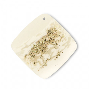 Pendentifs en polym&egrave;re rhombe Blanc cass&eacute;-beige-dor&eacute;