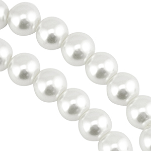 Perles en verre 12mm Blanc