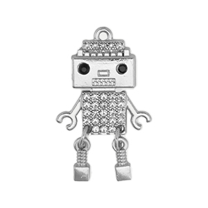 Pendentifs accroche-regard robot Argent&eacute;