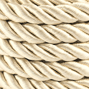 Cordon tendance torsad&eacute; 10mm Dor&eacute; champagne