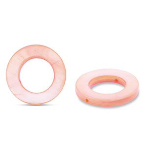 Perles coquillage 20mm rond Rose