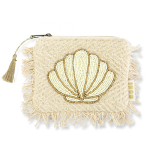 BY31&reg; Trousse coquille Beige-dor&eacute;-blanc cass&eacute;