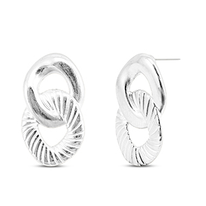 Appr&ecirc;ts en m&eacute;tal DQ boucles d'oreilles Argent&eacute; antique (sans nickel)