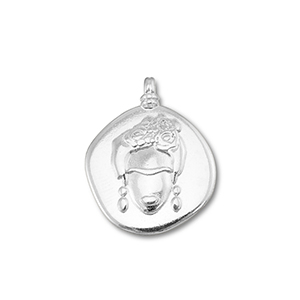 Breloques en m&eacute;tal DQ Frida Kahlo Argent&eacute; antique (sans nickel)