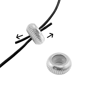 Appr&ecirc;ts en acier Inox perles stoppeur avec motif 6mm Argent&eacute;