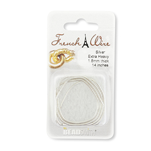 Beadsmith French wire extra heavy 1.8mm Argent&eacute;