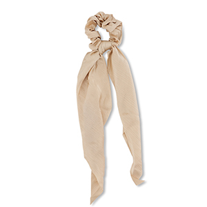 Elastique pour cheveux chouchou avec ruban Marron beige