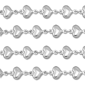 Appr&ecirc;ts en acier Inox cha&icirc;ne maille jaseron c&oelig;ur Argent&eacute;