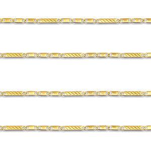 Appr&ecirc;ts en acier Inox cha&icirc;ne maille jaseron plat Dor&eacute;