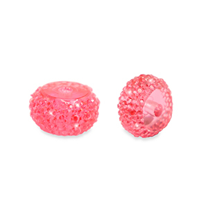 Perles en r&eacute;sine rondelles 8mm Rose corail