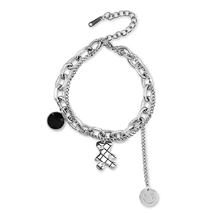 Bracelets en acier Inox ourson Argent&eacute;