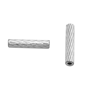 Perles en acier Inox tubes 10mm Argent&eacute;