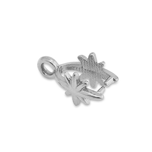 Appr&ecirc;ts en acier Inox b&eacute;li&egrave;re pour breloque &eacute;toile Argent&eacute;