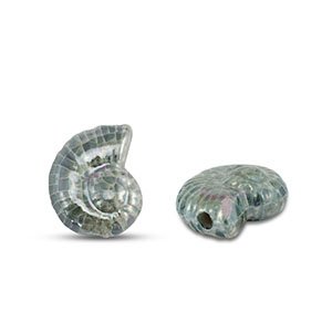 Perles en c&eacute;ramique DQ grecque coquille Vert de mer