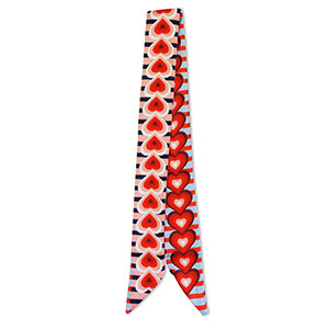 Bandana foulard avec c&oelig;urs Bleu clair-rouge-rose clair