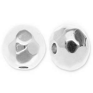Perles en m&eacute;tal DQ facett&eacute;e 6mm Argent&eacute; antique (sans nickel)