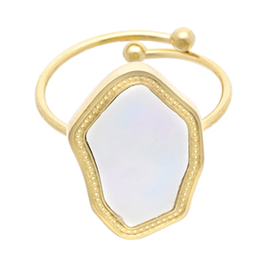 Bagues en acier Inox Dor&eacute;-blanc