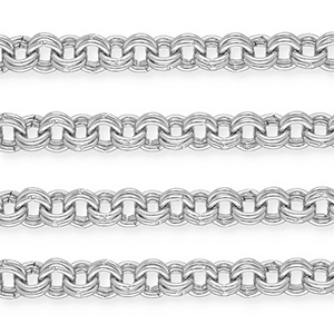 Appr&ecirc;ts en aluminium cha&icirc;ne maille jaseron maille double Argent&eacute;