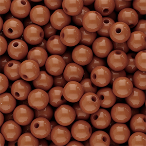 Perles acryliques 6 mm brillant Marron cognac fonc&eacute;