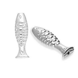 Perles en acier Inox poisson Argent&eacute;
