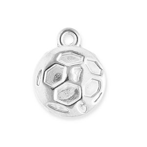 Breloques en acier Inox football Argent&eacute;