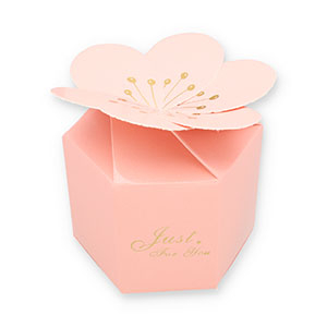 Bo&icirc;te &eacute;crin &agrave; bijoux fleur "Just for you" Rose clair-dor&eacute;