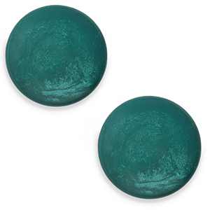 Cabochon classique 20mm Polaris Elements Jais Vert fonc&eacute;
