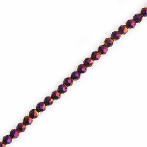 Perles &agrave; facettes rondes 3mm Violet fonc&eacute;-AB coating