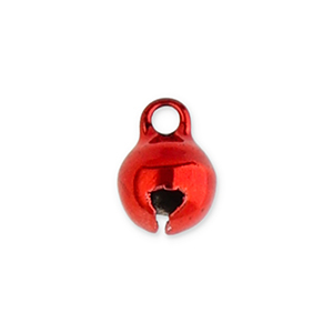 Breloques en m&eacute;tal petites cloches 6mm Rouge