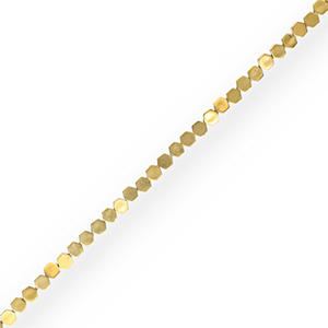 Perles h&eacute;matites hexagone Dor&eacute;