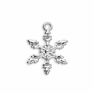 Breloques en m&eacute;tal flocon de neige Argent&eacute;