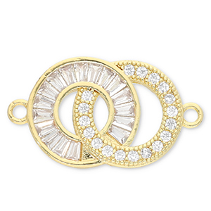 M&eacute;tal TQ laiton connecteur rond Dor&eacute;-transparent