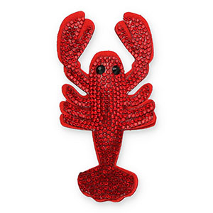 Pendentifs accroche-regard avec strass homard Rouge-noir