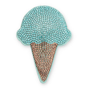 Pendentifs accroche-regard avec strass sucette de glace Turquoise-marron