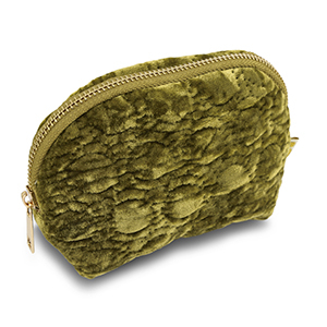 BY31&reg; Trousse en velours avec des cercles cousus Vert olive