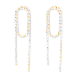 Boucles d'oreilles / puces d&rsquo;oreilles en laiton Eco-brass&reg; avec zirconium Dor&eacute;-cristal