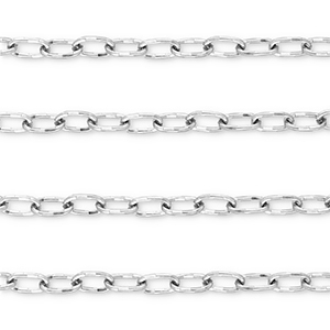 Appr&ecirc;ts en acier Inox cha&icirc;ne maille jaseron ovale Argent&eacute;