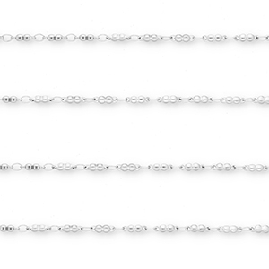 Appr&ecirc;ts en acier Inox cha&icirc;ne maille jaseron Argent&eacute;