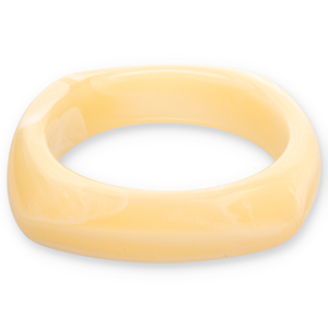 Bracelets jonc en r&eacute;sine Jaune vanille-blanc