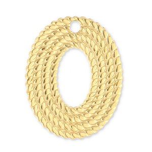 Breloques en acier Inox ovale Dor&eacute;