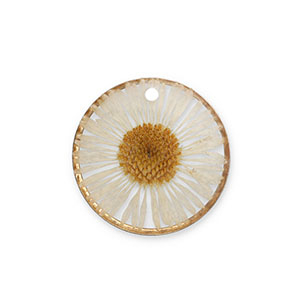 Pendentifs avec fleurs s&eacute;ch&eacute;es Dor&eacute;-beige