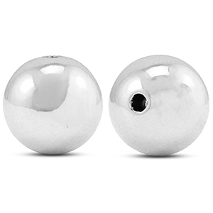 Perles au look m&eacute;tallique rond 18 mm Argent&eacute; m&eacute;tallique