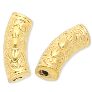 Perles en acier Inox tube Dor&eacute;