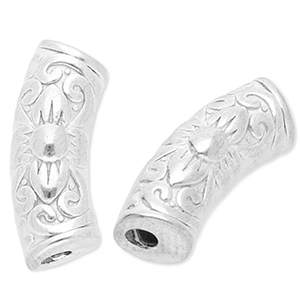 Perles en acier Inox tube Argent&eacute;