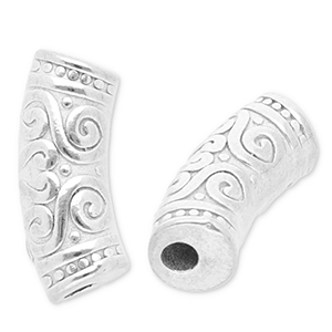 Perles en acier Inox tube Argent&eacute;