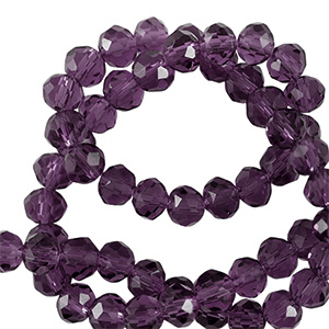 Perles &agrave; facettes 3x2mm disque Heishi Violet aubergine