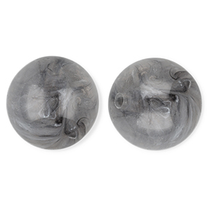 Perles acryliques 20 mm rond Gris-marbr&eacute;