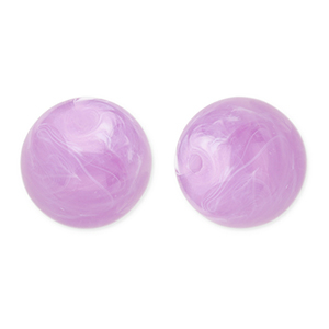 Perles acryliques 16 mm rond Violet lavande-marbr&eacute;