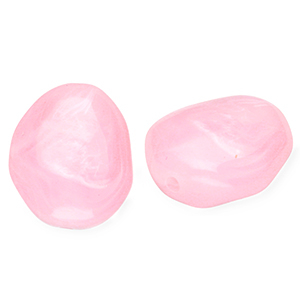 Perles acryliques en forme d'&oelig;uf Rose-marbr&eacute;