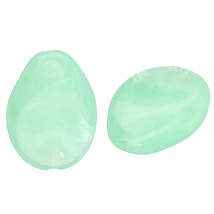 Perles acryliques goutte Vert menthe-marbr&eacute;